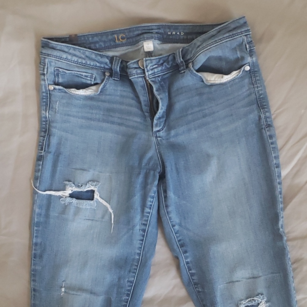 Lauren Conrad slim fit distressed jeans